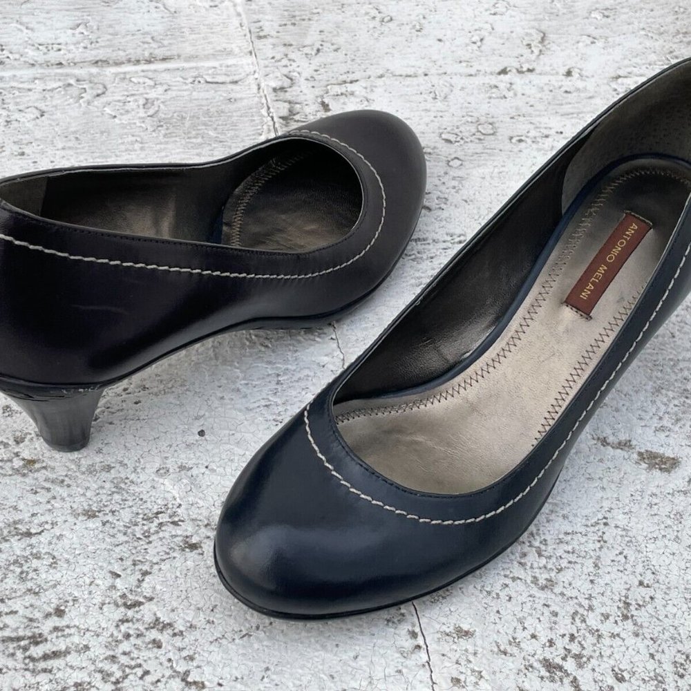 Antonio Melani Women sandal Heel Pump ELANA Leather Upper Shoes Size 7.5M Brazil